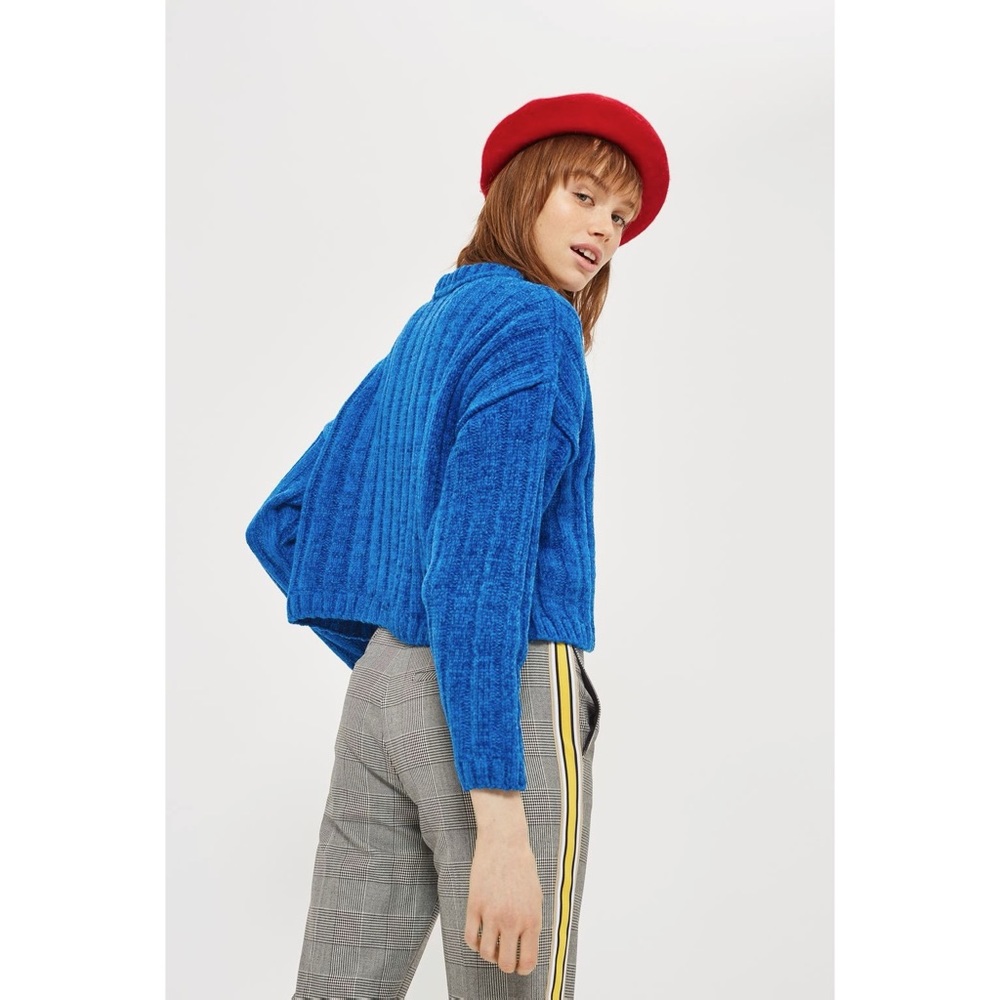 TOPSHOP cobalt blue rubbed jumper